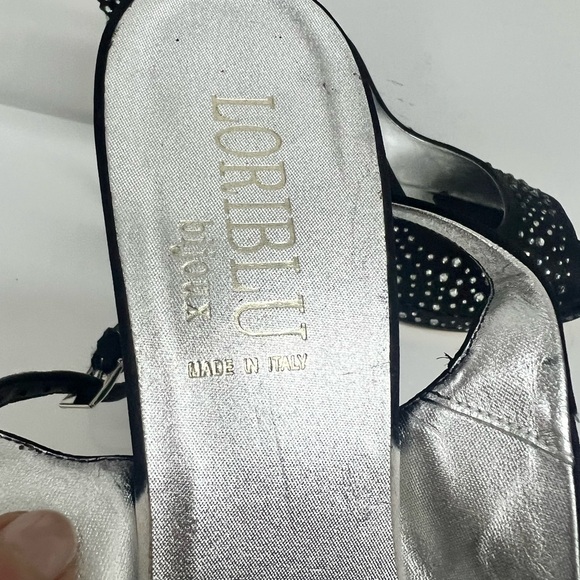 Loriblu Bijoux Black Slingback Rhinestone Heels. Worn once Made in Italy - Picture 5 of 10
